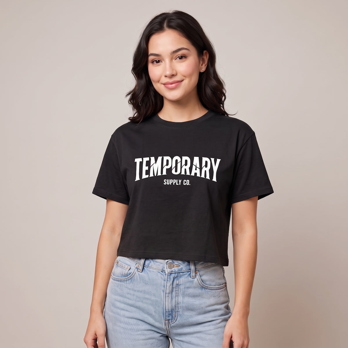 tmpry. Ladies AURA Cropped Tee (220 GSM)